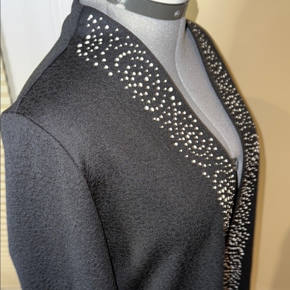 Allison Daley Blazer Black White Elegant Polka Dot Embellishments Women’s Size M - Picture 2 of 11
